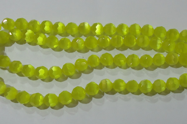 CCT393 15 inches 10mm faceted round cats eye beads wholesale