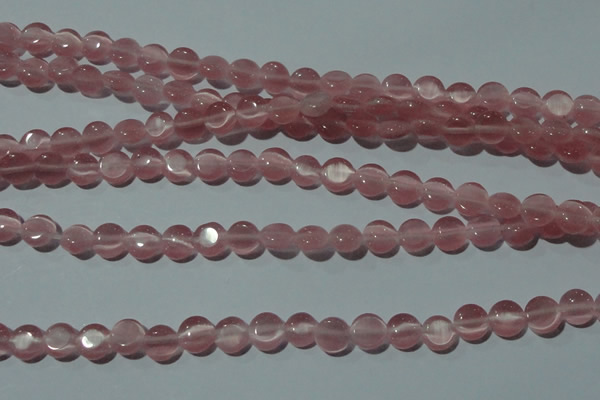 CCT452 15 inches 6mm flat round cats eye beads wholesale