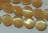 CCT456 15 inches 6mm flat round cats eye beads wholesale