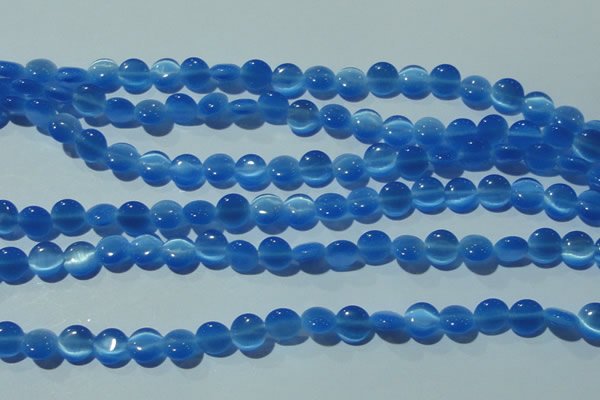 CCT464 15 inches 6mm flat round cats eye beads wholesale