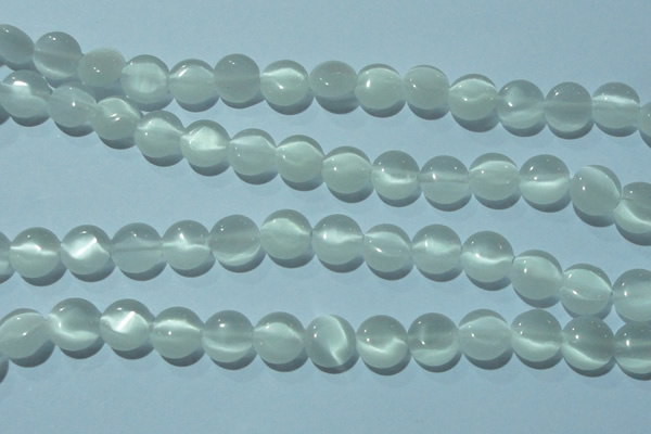 CCT480 15 inches 8mm flat round cats eye beads wholesale