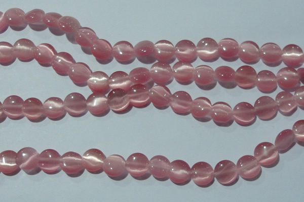 CCT486 15 inches 8mm flat round cats eye beads wholesale