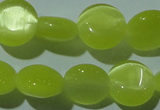 CCT494 15 inches 8mm flat round cats eye beads wholesale