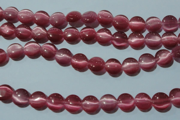 CCT513 15 inches 10mm flat round cats eye beads wholesale