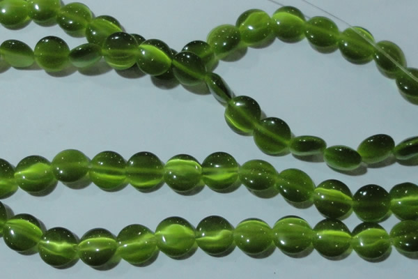 CCT522 15 inches 10mm flat round cats eye beads wholesale