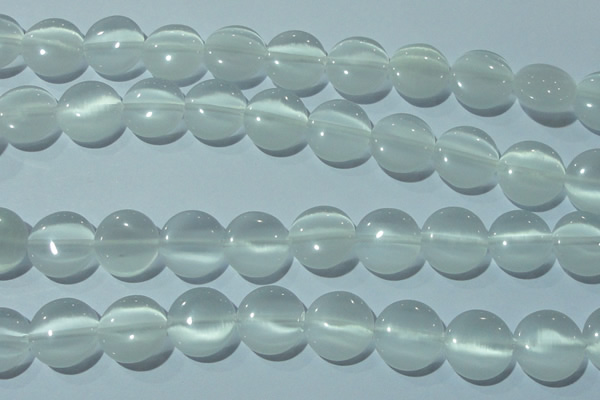 CCT540 15 inches 12mm flat round cats eye beads wholesale