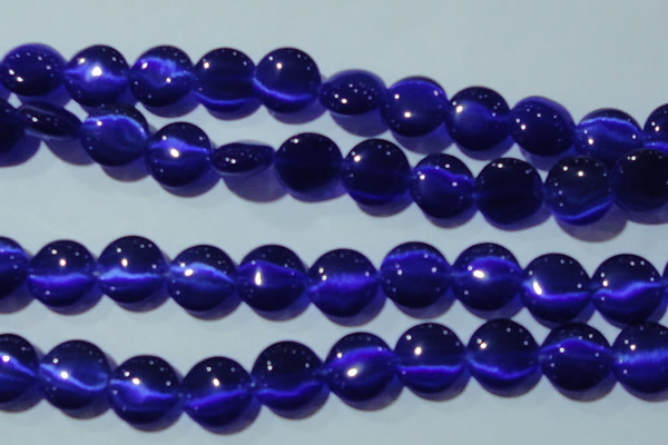 CCT551 15 inches 12mm flat round cats eye beads wholesale