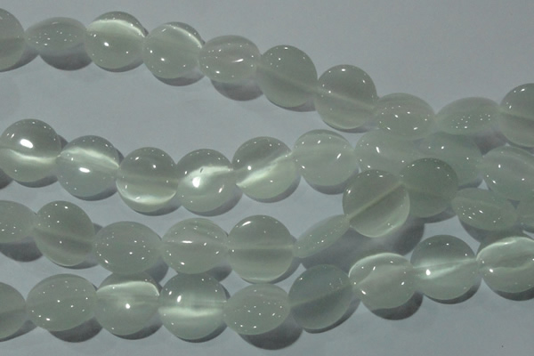 CCT570 15 inches 14mm flat round cats eye beads wholesale