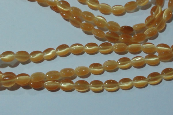 CCT636 15 inches 6*8mm oval cats eye beads wholesale
