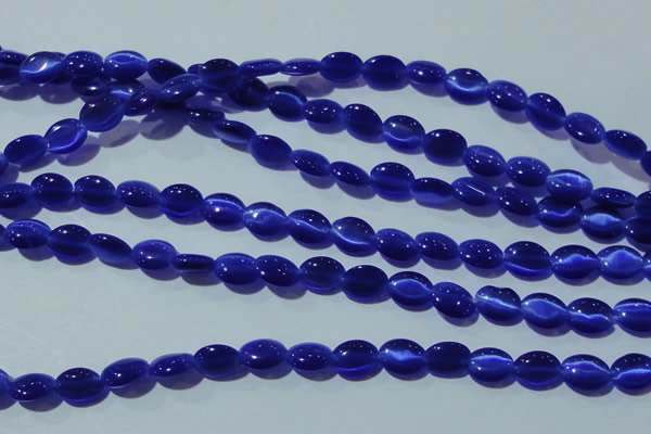 CCT651 15 inches 6*8mm oval cats eye beads wholesale