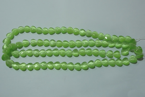 CCT965 15 inches 10*10mm faceted heart cats eye beads wholesale