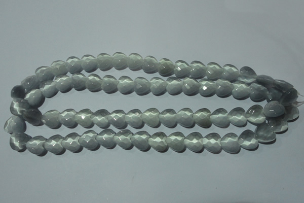 CCT970 15 inches 12*12mm faceted heart cats eye beads wholesale