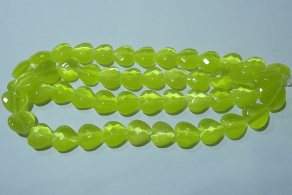CCT985 15 inches 16*16mm faceted heart cats eye beads wholesale
