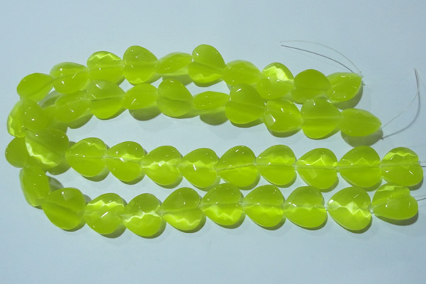 CCT990 15 inches 18*18mm faceted heart cats eye beads wholesale