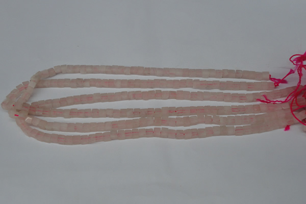 CCU02 15.5 inches 4*4mm cube rose quartz beads wholesale
