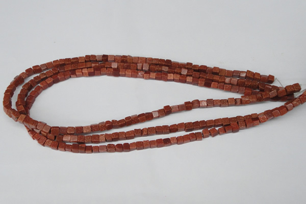CCU06 15.5 inches 4*4mm cube goldstone beads wholesale