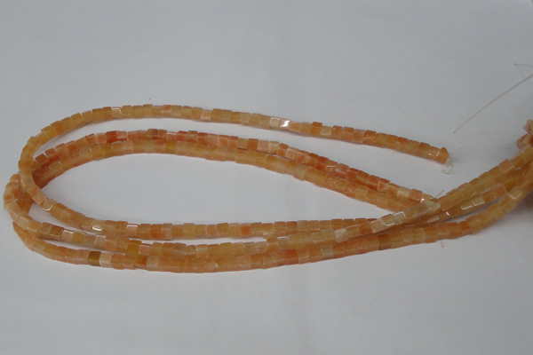 CCU08 15.5 inches 4*4mm cube pink aventurine beads wholesale