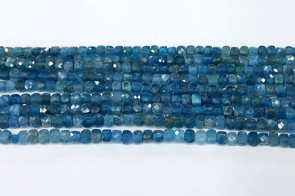 CCU1024 15 inches 4mm faceted cube apatite beads
