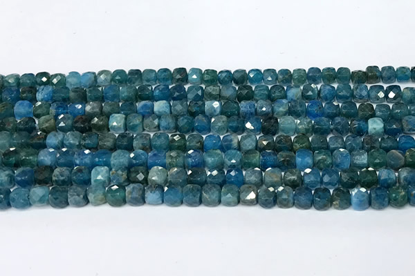 CCU1040 15 inches 6mm faceted cube apatite beads