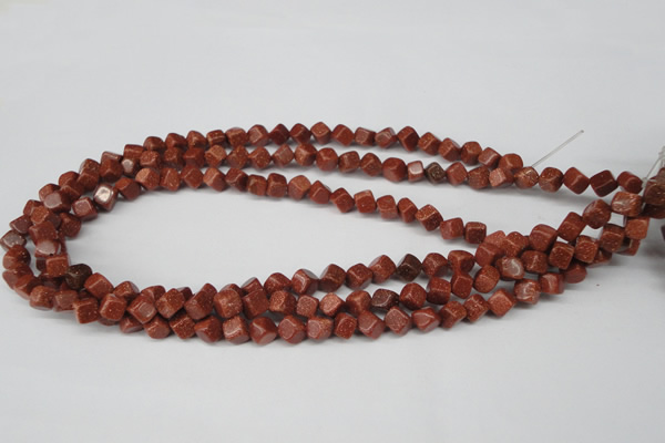 CCU105 15.5 inches 6*6mm cube goldstone beads wholesale