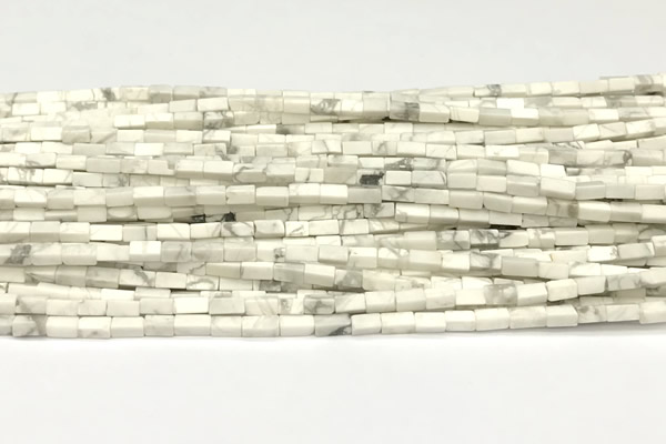 CCU1080 15 inches 2*4mm cuboid white howlite beads