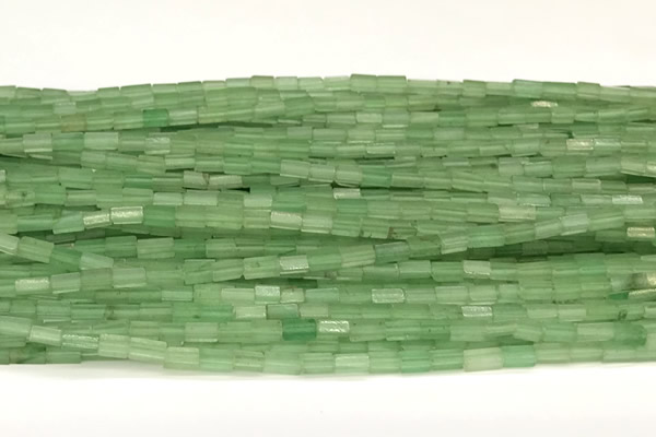 CCU1087 15 inches 2*4mm cuboid green aventurine jade beads