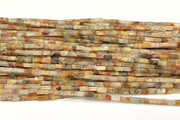 CCU1093 15 inches 2*4mm cuboid crazy lace agate beads