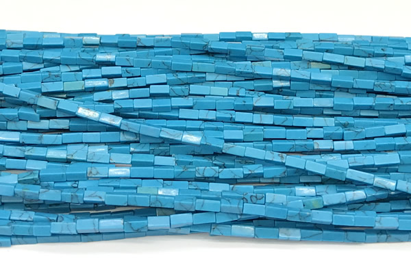 CCU1116 15 inches 2*4mm cuboid imitation turquoise beads