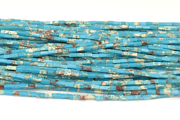 CCU1118 15 inches 2*4mm cuboid imitation sea sediment jasper beads