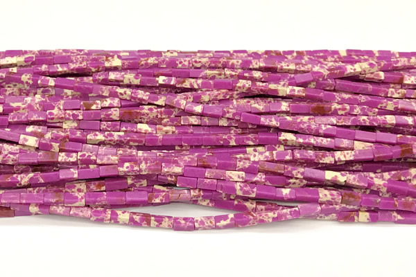 CCU1122 15 inches 2*4mm cuboid imitation sea sediment jasper beads