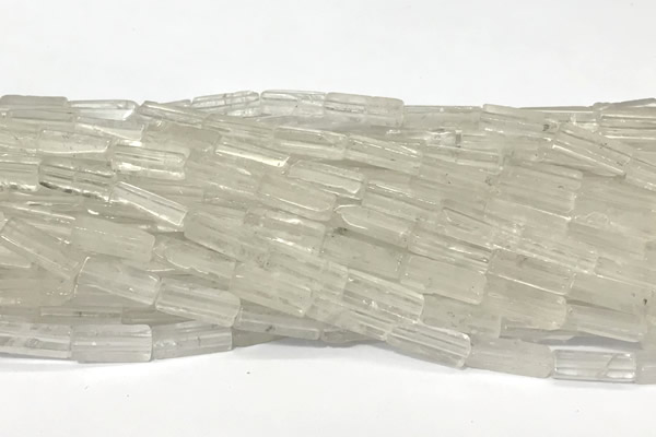 CCU1131 15 inches 4*13mm cuboid white crystal beads