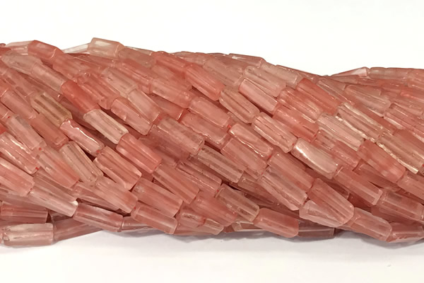 CCU1141 15 inches 4*13mm cuboid cherry quartz beads