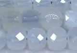 CCU1272 15 inches 6mm - 7mm faceted cube blue chalcedony beads