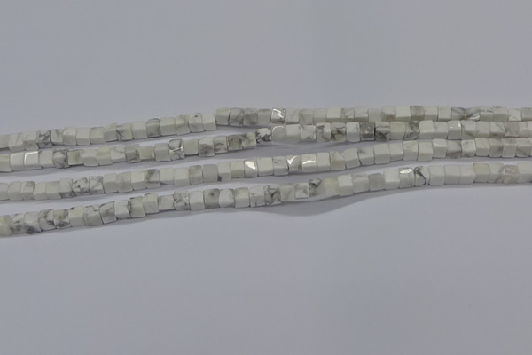 CCU302 15.5 inches 4*4mm cube white howlite beads wholesale