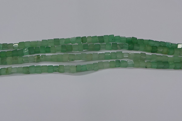 CCU307 15.5 inches 4*4mm cube green aventurine beads wholesale