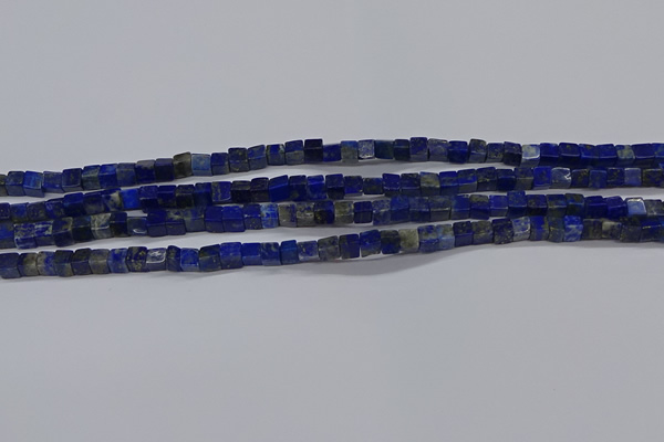 CCU315 15.5 inches 4*4mm cube lapis lazuli beads wholesale