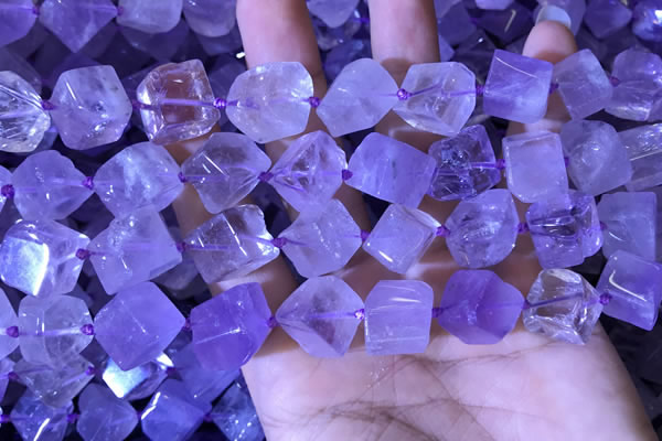 CCU400 15.5 inches 8*10mm - 14*16mm cube lavender amethyst beads