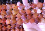 CCU402 15.5 inches 8*10mm - 14*16mm cube red agate beads