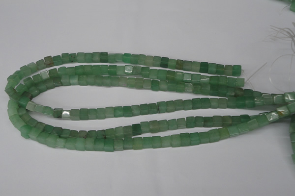 CCU44 15.5 inches 6*6mm cube green aventurine beads wholesale