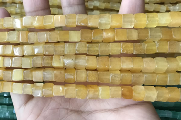 CCU480 15.5 inches 6*6mm cube yellow aventurine beads wholesale