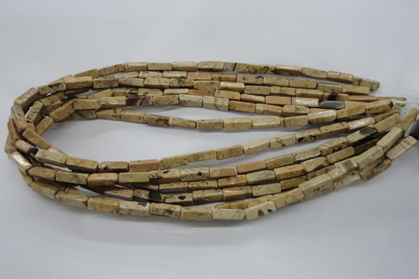 CCU501 15.5 inches 4*13mm cuboid desert jasper beads wholesale