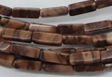 CCU504 15.5 inches 4*13mm cuboid red line jasper beads wholesale