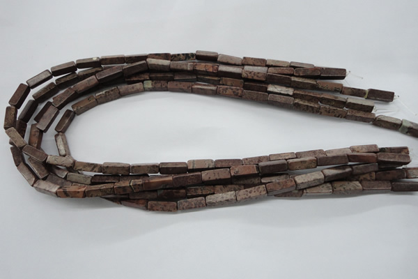 CCU508 15.5 inches 4*13mm cuboid red artistic jasper beads wholesale