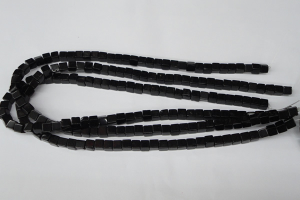 CCU53 15.5 inches 6*6mm cube black agate beads wholesale
