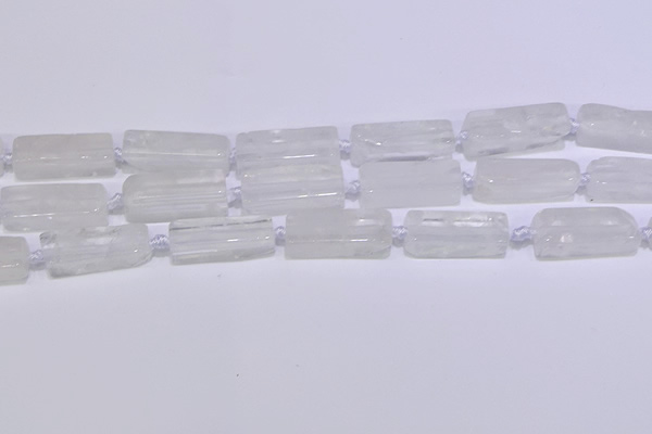 CCU600 15.5 inches 8*20mm - 10*30mm cuboid white crystal beads