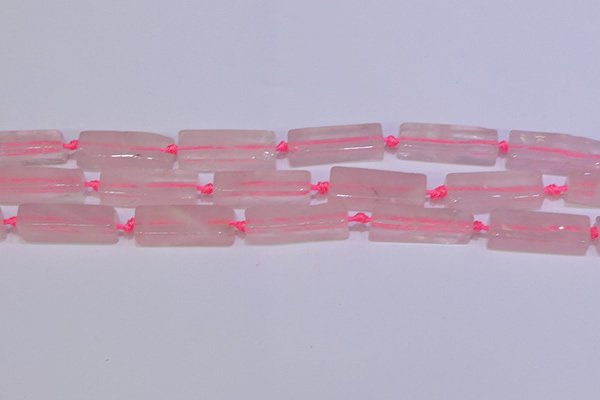 CCU603 15.5 inches 8*20mm - 10*30mm cuboid rose quartz beads