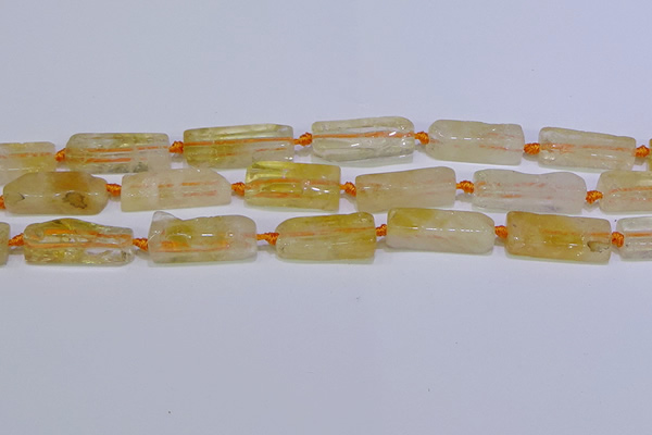 CCU604 15.5 inches 8*20mm - 10*30mm cuboid citrine gemstone beads