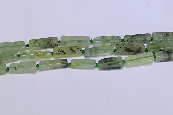 CCU606 15.5 inches 8*20mm - 10*30mm cuboid green rutilated quartz beads