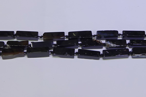 CCU610 15.5 inches 8*20mm - 10*30mm cuboid black agate beads