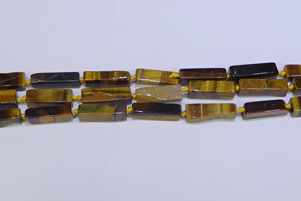 CCU618 15.5 inches 8*20mm - 10*30mm cuboid yellow tiger eye beads